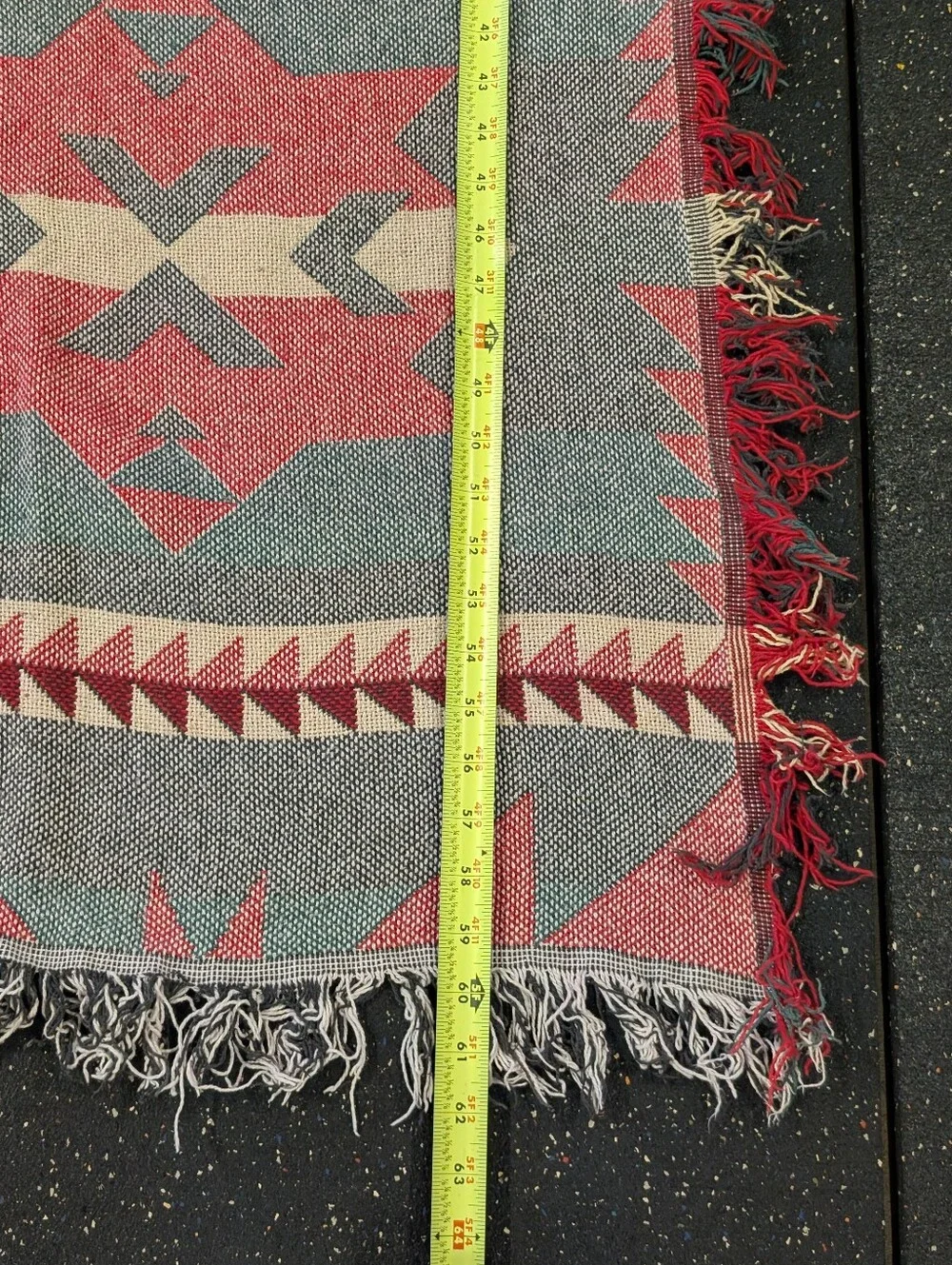 Vintage Crown Craft Aztec Southwest Throw Blanket 5'x4' Made in USA